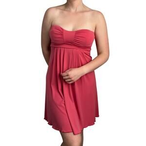 BCBG Paris Y2K Vintage Pink Strapless Short Mini Dress Women's XL